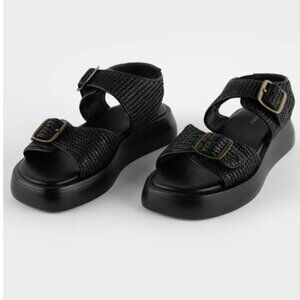 Free People Women's Black Mandi Quarter Strap Sandal